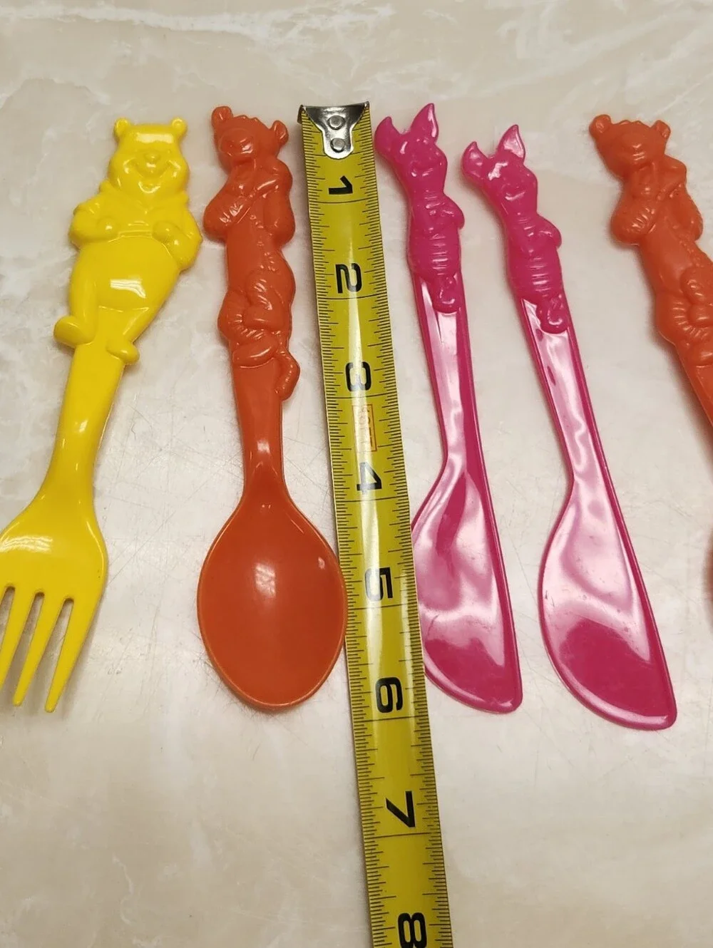 Vintage‎ Winnie the Pooh Plastic Toddler Cutlery Silverware 13 Pieces